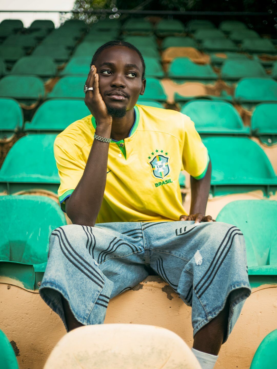 Brazilian man listening attentively during a conversation