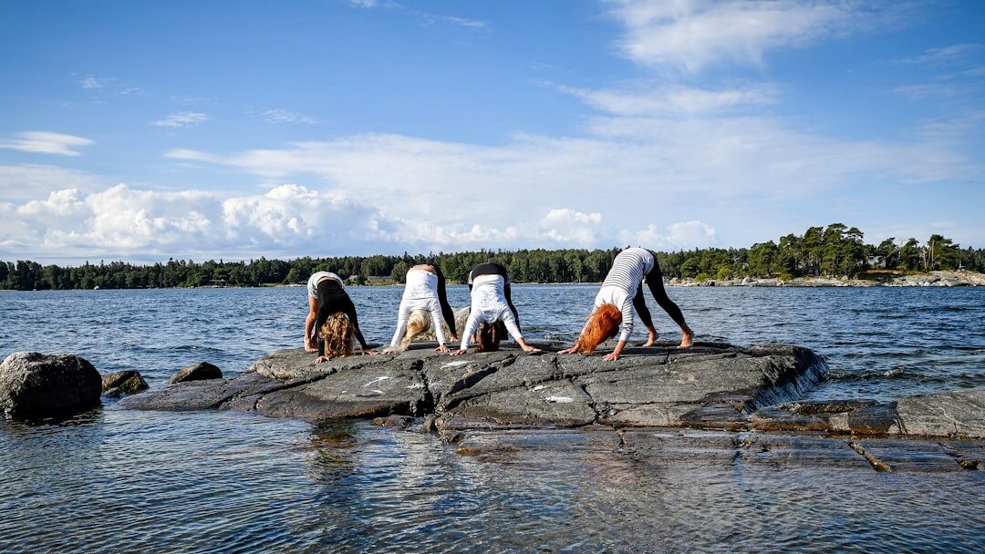 woman meditating outdoors